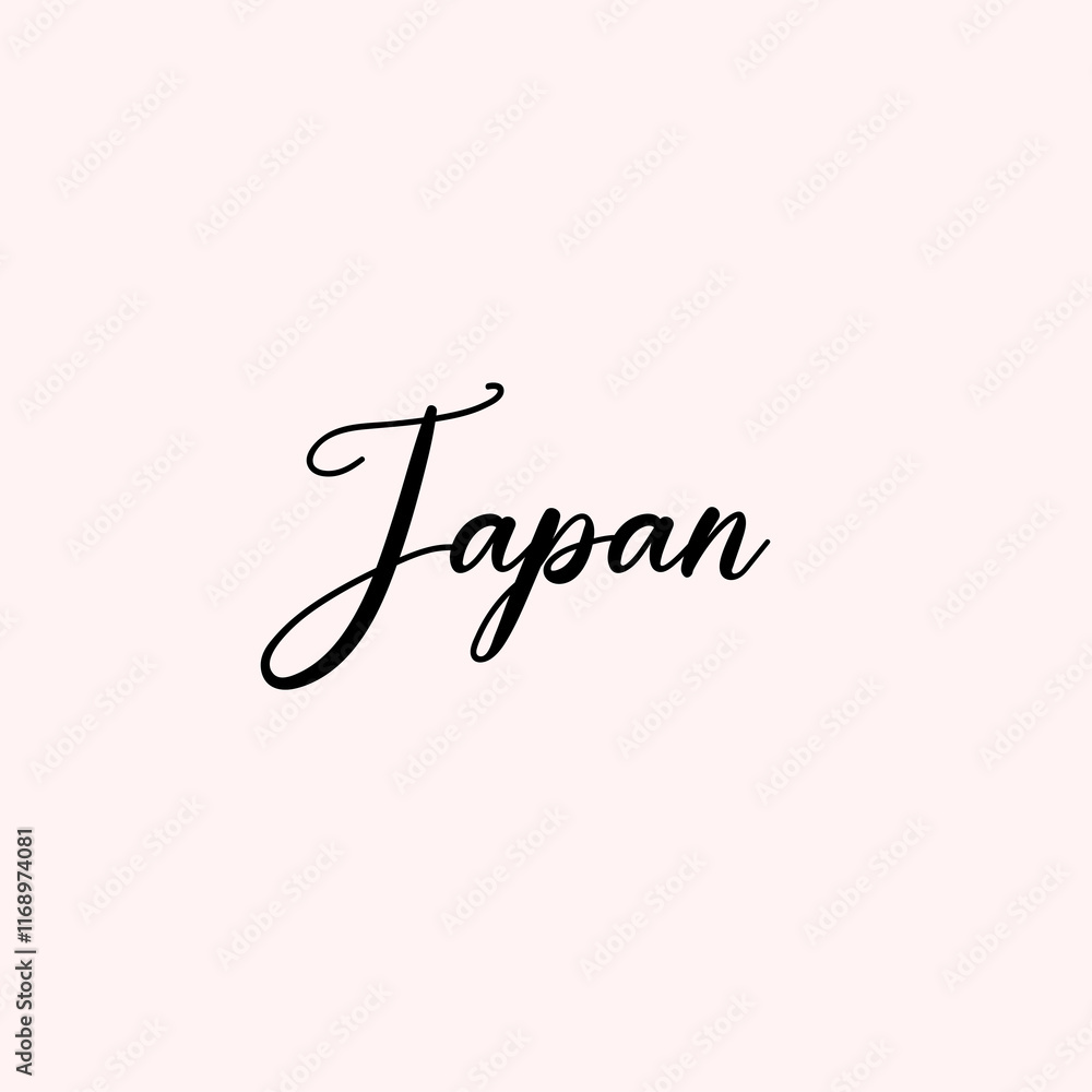 Japan Text Typography isolated on light background Japan Text Typography isolated on light background