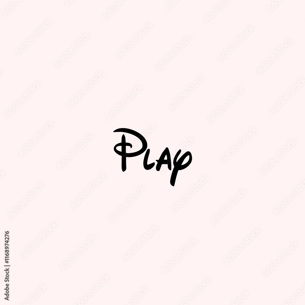 Play text Typography isolated on light background Play text Typography isolated on light background