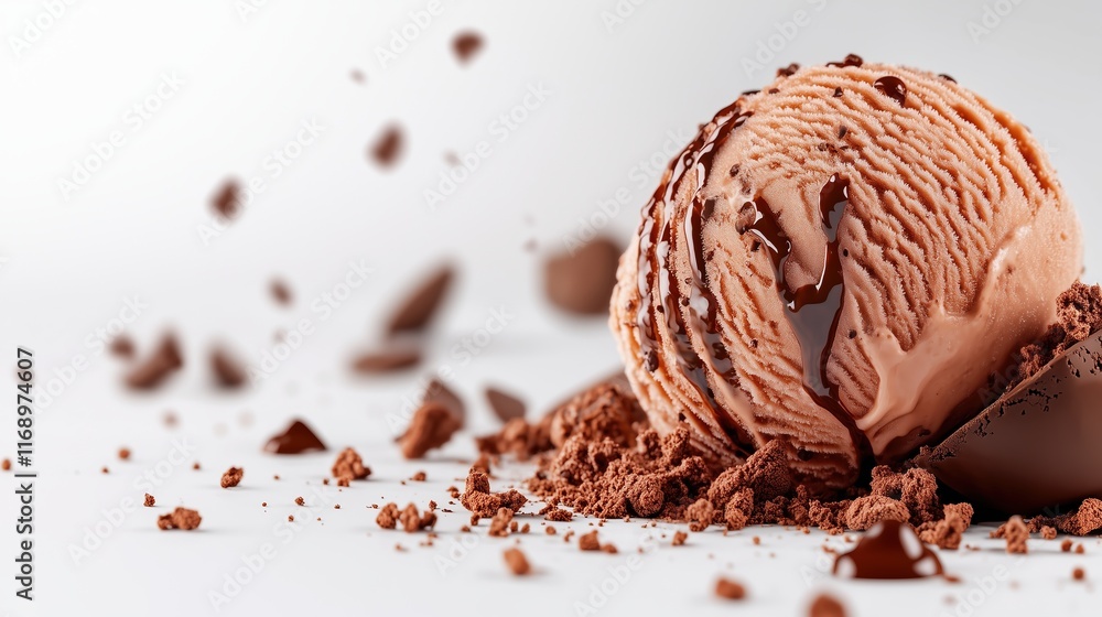 Delicious Chocolate Ice Cream with Crumbles Delicious Chocolate Ice Cream with Crumbles