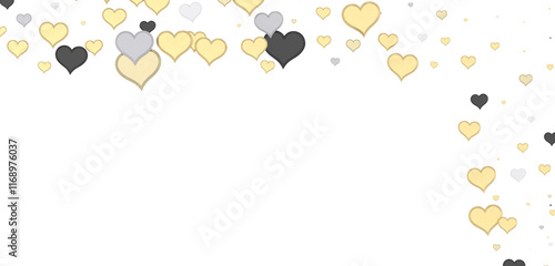 colorful flying hearts on a...