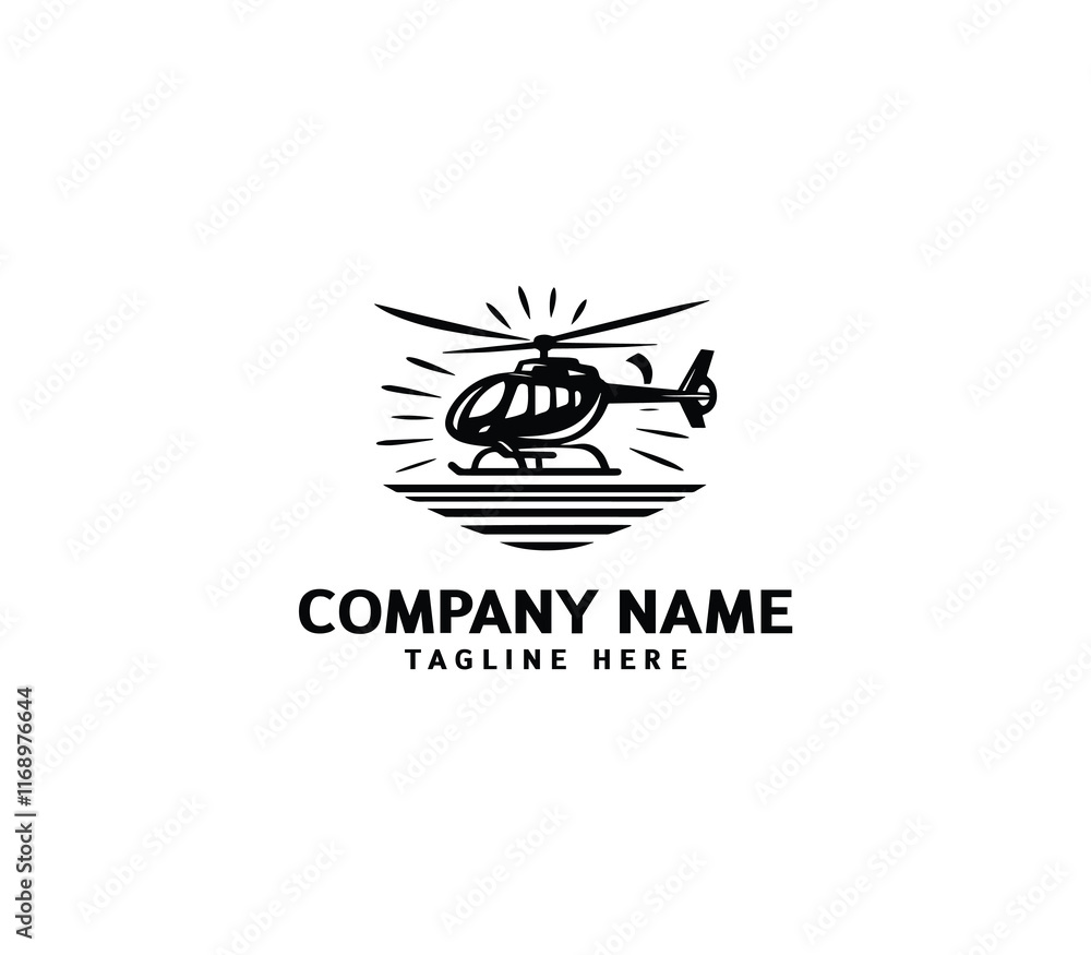Helicopter logo design. Flying helicopter logo. Helicopter logo silhouette Helicopter logo design. Flying helicopter logo. Helicopter logo silhouette