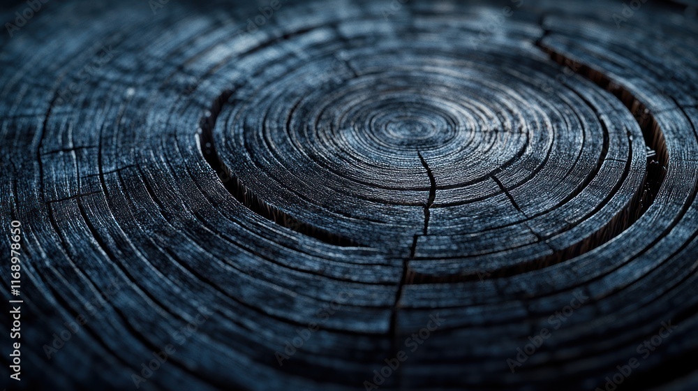 Fototapeta premium Close-up of a Tree Stump's Rings: Texture, Nature, and Time's Passage