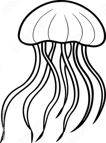 jellyfish outline vector illustration