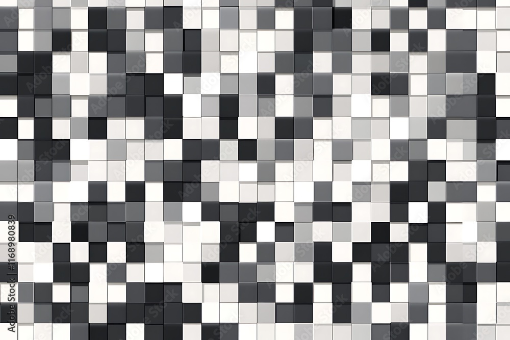 Abstract grayscale mosaic of small squares. Abstract grayscale mosaic of small squares.