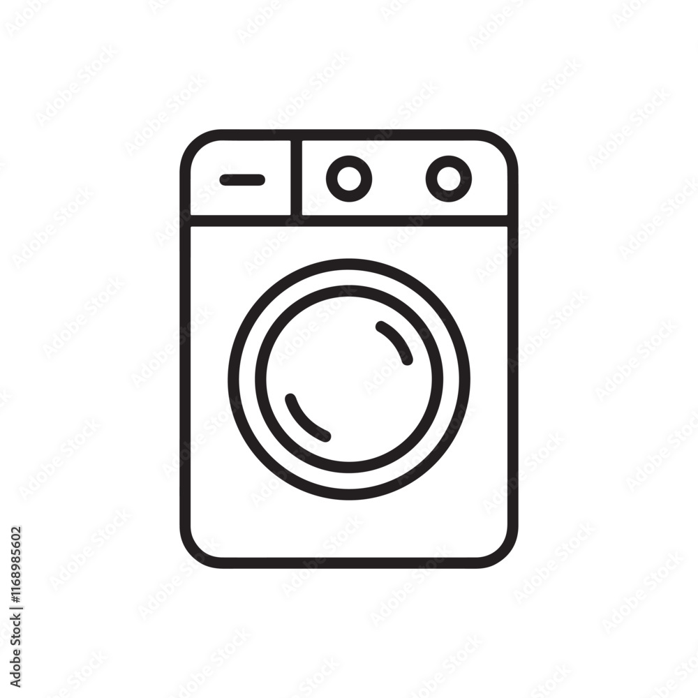 Minimalist Washing Machine Icon with Front-Load Design Minimalist Washing Machine Icon with Front-Load Design