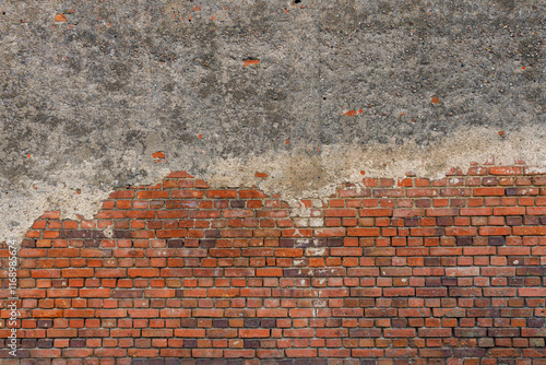 Old red brick wall background. Masonry wall, stonework