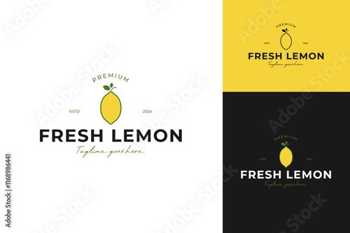 Fresh lemon logo design symbol template vector illustration