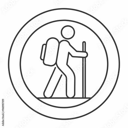 Hiking Icon Minimalist Vector Design. photo