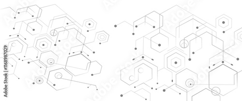 Vector abstract technology on white background, pattern design line technology simple with space for your text