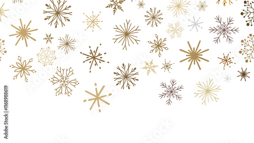 Festive Snow Drift: Captivating 3D Illustration of Descending Christmas Snowflakes
