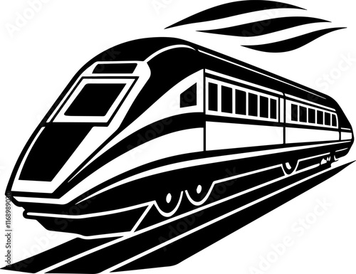 high speed train silhouette vector illustration