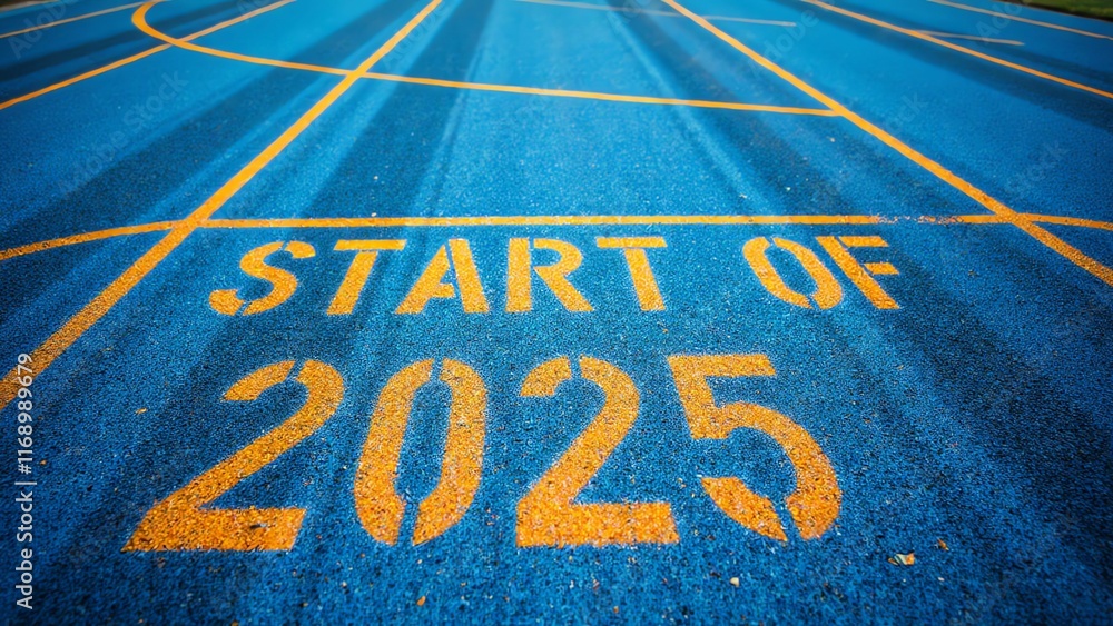 Obraz premium Pressing the Start Button for 2025 Embracing New Beginnings and Future Opportunities Ahead