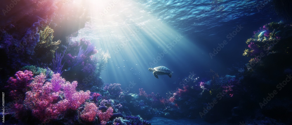 custom made wallpaper toronto digitalDiving adventure sea turtle swim coral reef underwater photography vibrant ocean close-up marine conservation