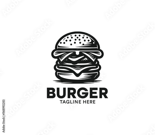 Burger logo design vector. Fast food logo. Modern burger minimal design. Burger company logo