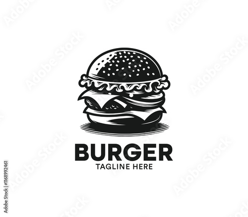 Burger logo design vector. Fast food logo. Modern burger minimal design. Burger company logo