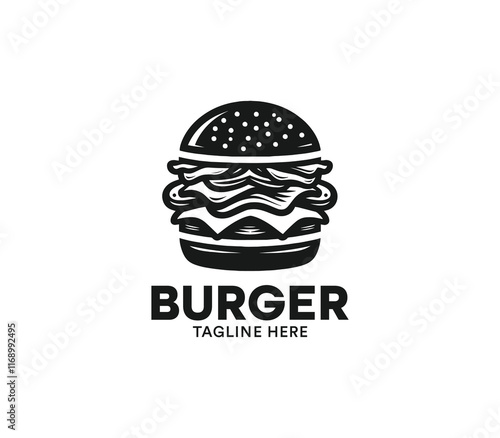 Burger logo design vector. Fast food logo. Modern burger minimal design. Burger company logo