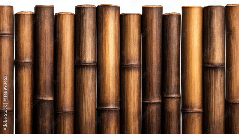 Fototapeta premium Bamboo wall construction tropical garden natural material outdoor close-up eco-friendly design inspiration