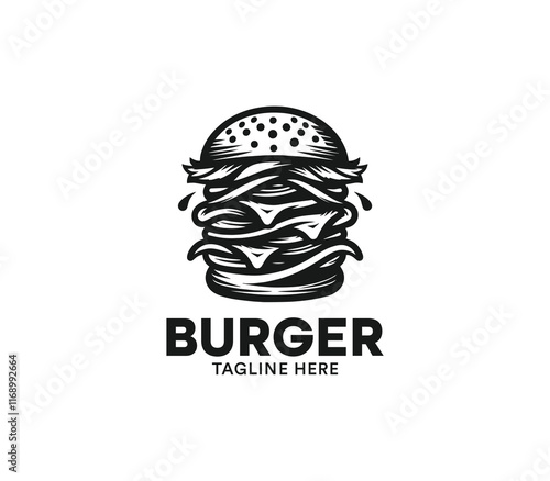 Wallpaper Mural Burger logo design vector. Fast food logo. Modern burger minimal design. Burger company logo Torontodigital.ca