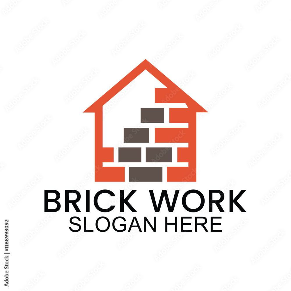 brick logo for property, symbol, icon, vector illustration of house building template. brick logo for property, symbol, icon, vector illustration of house building template.