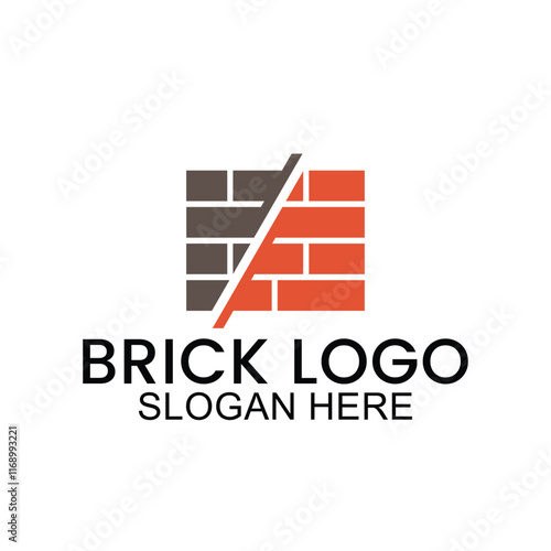 set of brick logo for property, symbol, icon, vector illustration of house building template.