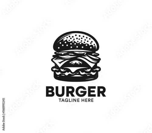 Burger logo design vector. Fast food logo. Modern burger minimal design. Burger company logo