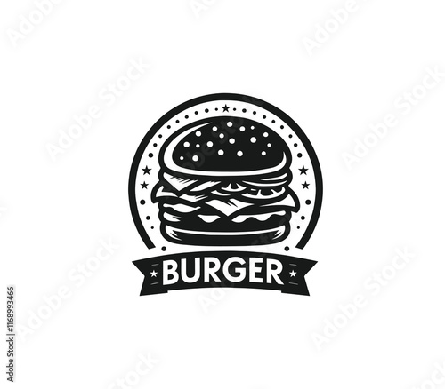 Burger logo design vector. Fast food logo. Modern burger minimal design. Burger company logo