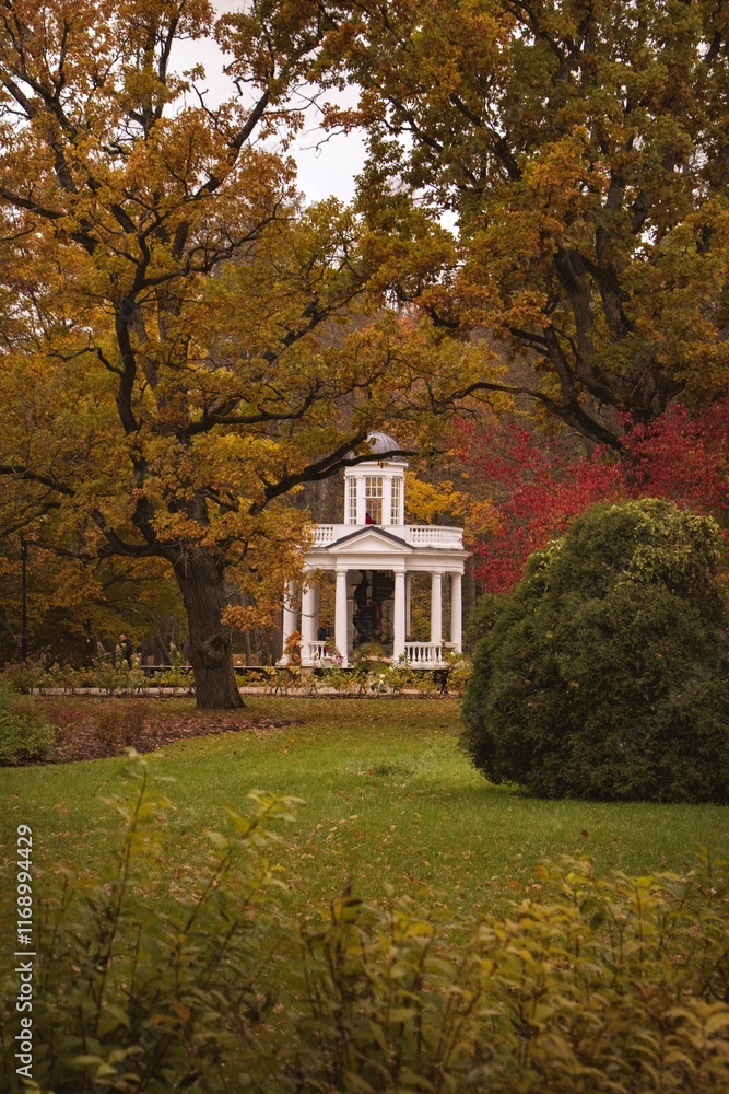 old tea house in autumn old tea house in autumn