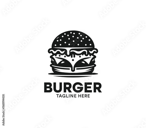 Burger logo design vector. Fast food logo. Modern burger minimal design. Burger company logo