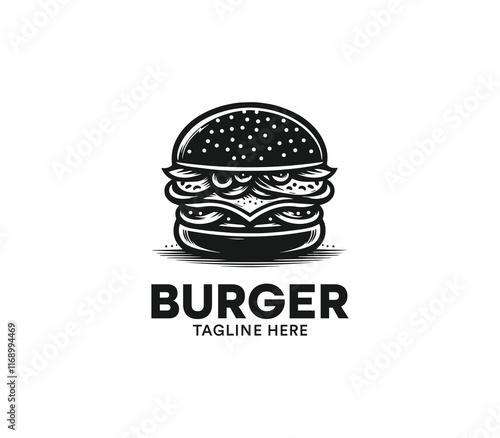 Burger logo design vector. Fast food logo. Modern burger minimal design. Burger company logo