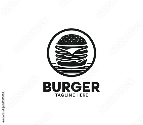 Burger logo design vector. Fast food logo. Modern burger minimal design. Burger company logo