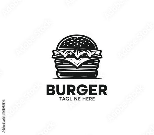 Burger logo design vector. Fast food logo. Modern burger minimal design. Burger company logo