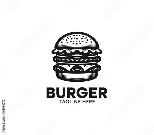 Burger logo design vector. Fast food logo. Modern burger minimal design. Burger company logo