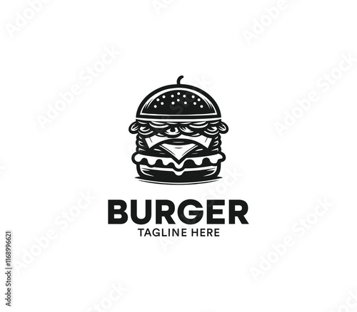 Burger logo design vector. Fast food logo. Modern burger minimal design. Burger company logo