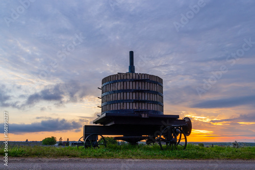 Old wine press near Vougeot, Cote de Nuits, Burgundy, France photo