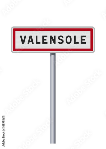 Panneau d'entrée de la ville de Valensole (Alpes-de-Haute-Provence) en vectoriel