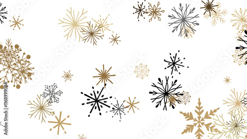 Snowflake Bliss: Striking 3D Illustration Showcasing Falling Holiday Snowflakes