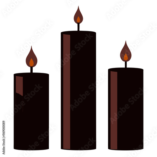 three burning candles
