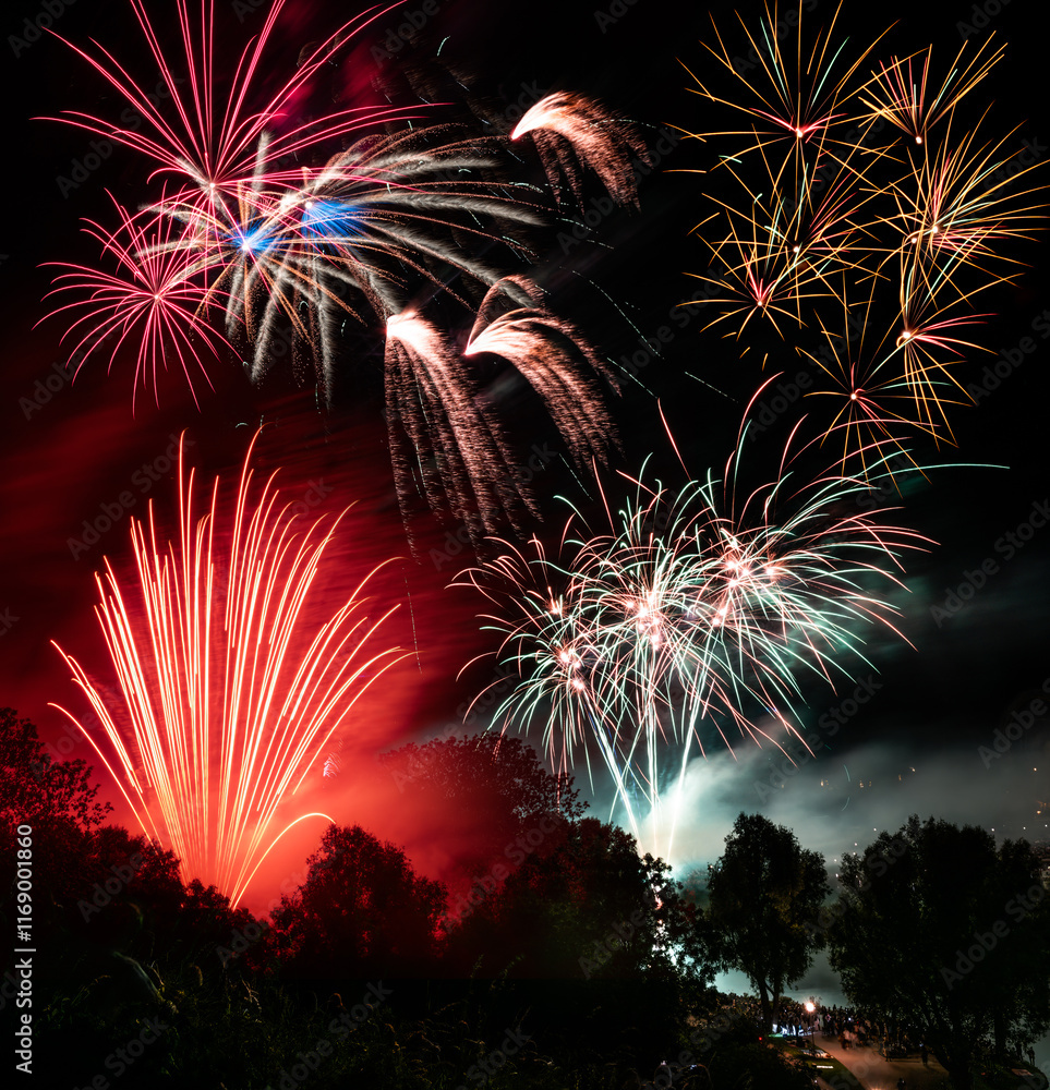 Firework display at a festival
