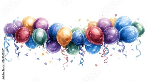 colorful balloons isolated on white