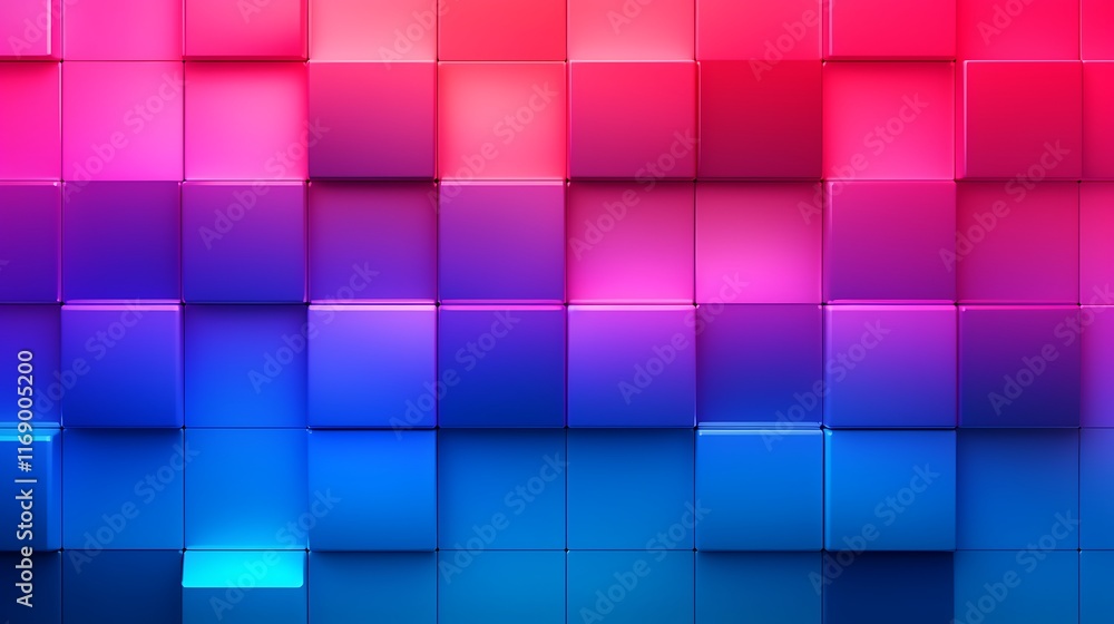 Abstract Gradient Cube Wall Pattern Design Abstract Gradient Cube Wall Pattern Design