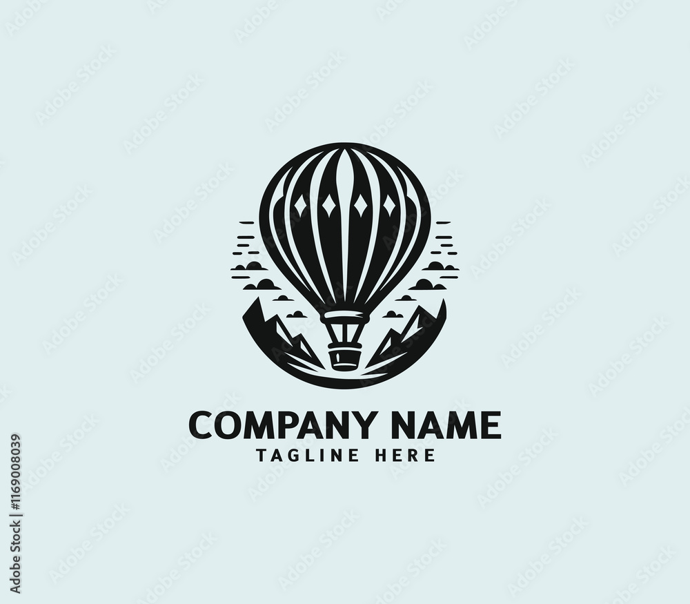 Obraz premium Hot air balloon logo design. Air balloon logo. Air adventure, Balloon festival, Sky travel vector