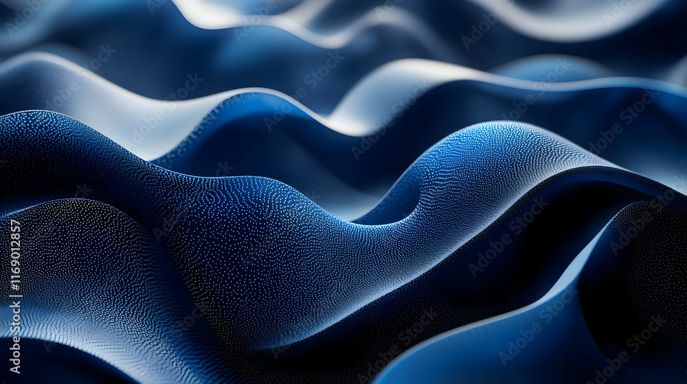 Obraz premium Blue Abstract 3D Wave Background