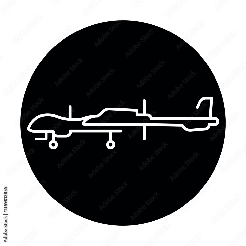 IAI Eitan (Israel) line color icon. Heavy reconnaissance drone. IAI Eitan (Israel) line color icon. Heavy reconnaissance drone.
