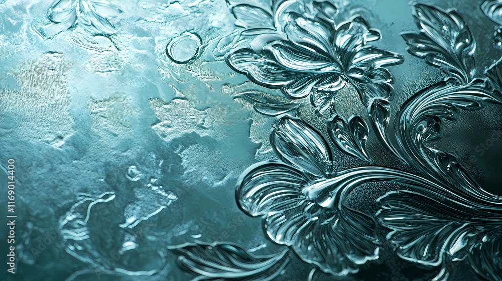 Rich Teal Glass Surface Texture with Intricate Light Reflections Rich Teal Glass Surface Texture with Intricate Light Reflections