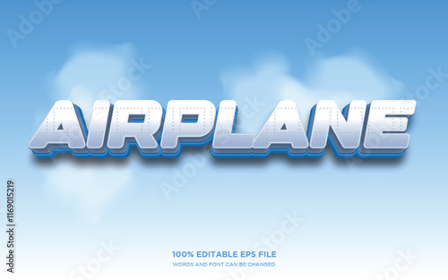 Airplane 3d editable text style effect	