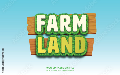Farm Land editable text style effect	
