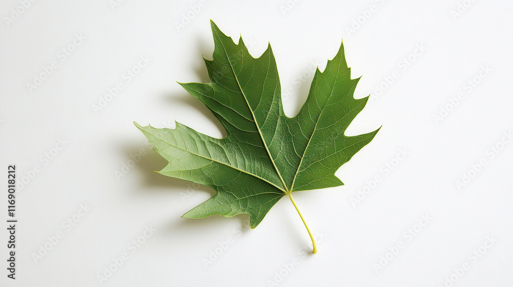 Single green maple leaf isolated on white background Single green maple leaf isolated on white background