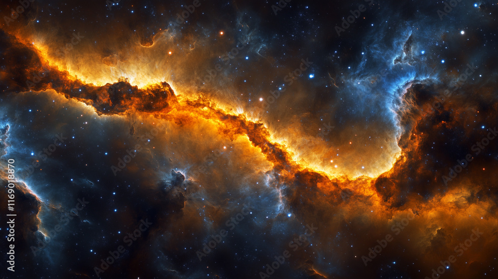 Fototapeta premium A vibrant, abstract view of the nebula and galaxies in space, highlighting the beauty and complexity of the cosmos.