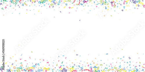 Scattered letters of latin alphabet. Colorful