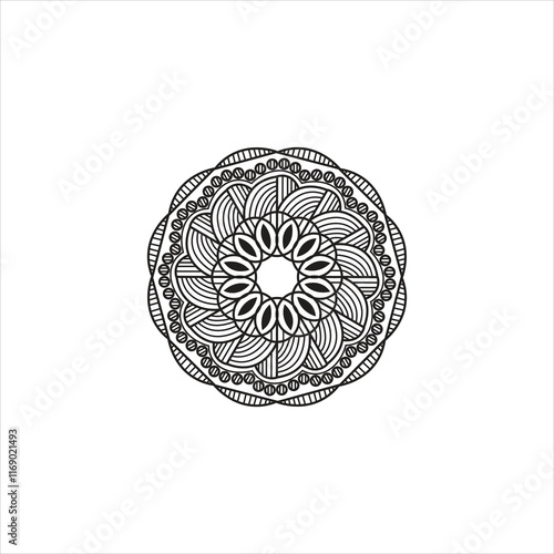 Mandala digital line art pattern. art on the wall, coloring book, Lace pattern the tattoo, Design for a wallpaper,  Paint shirt and tile Sticker Design